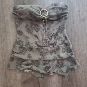 vintage cute y2k tube top back zipper